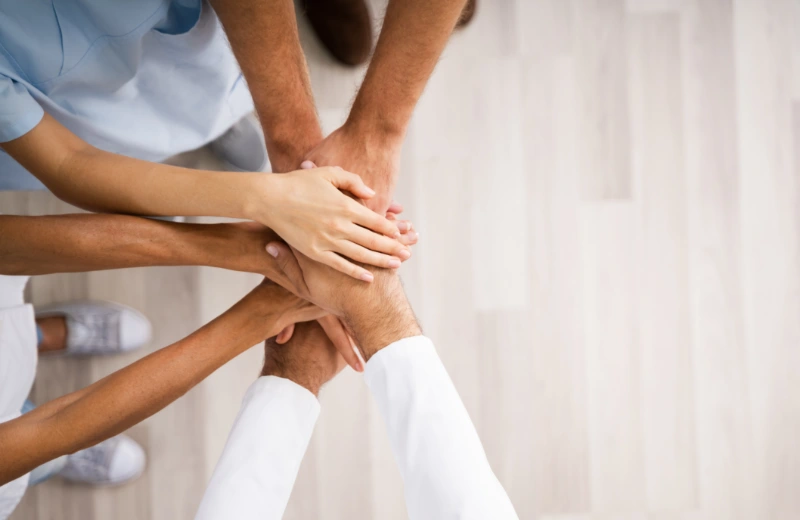 group of hands